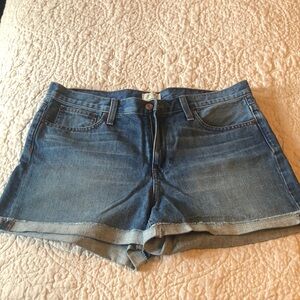 J. Crew Blue Jean Shorts Mid-Rise Cuffed